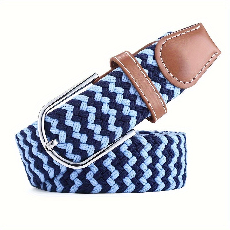 Women's Braided Elastic Belt with Woven Design for Golf and Casual Wear