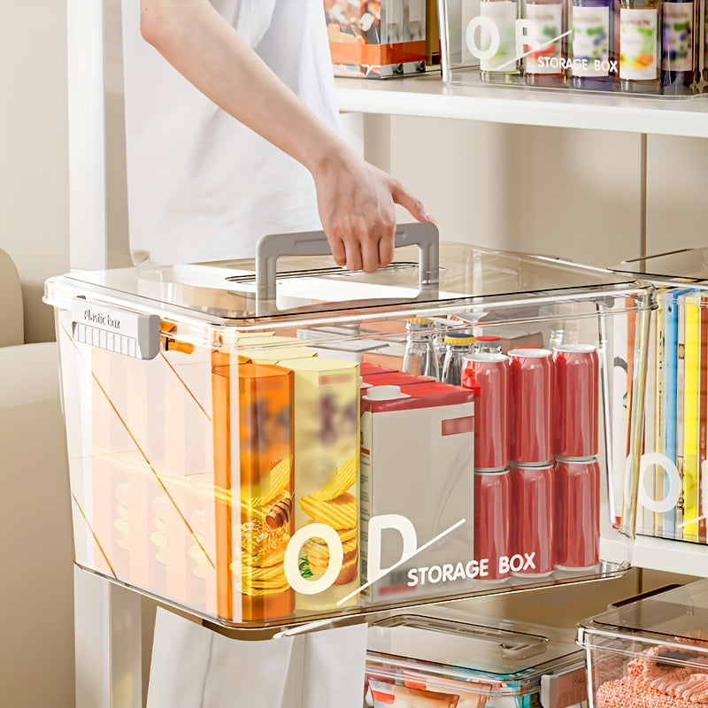 Keng, Suv o'tkazmaydigan saqlash qutisi qopqoq bilan - O'yinchoqlar, atıştırmalıklar va boshqalar uchun ideal - Uy tartibi uchun qulay va mustahkam tutqichlar bilan