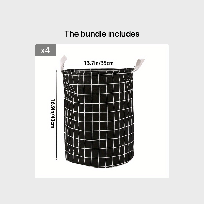 Round Laundry Basket with Storage Bucket for Dirty Clothes Portable Hamper