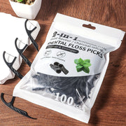 Uniseks bambuk ko'mirli tish ipi tanlovi, kesilmaydigan chiziq, kattalar uchun sayohat