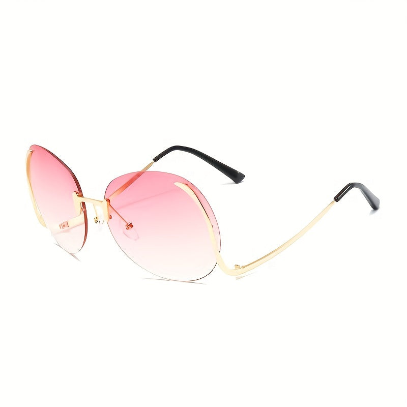Unisex Rimless Gradient Sunglasses for Women and Men UV Protection Fashion