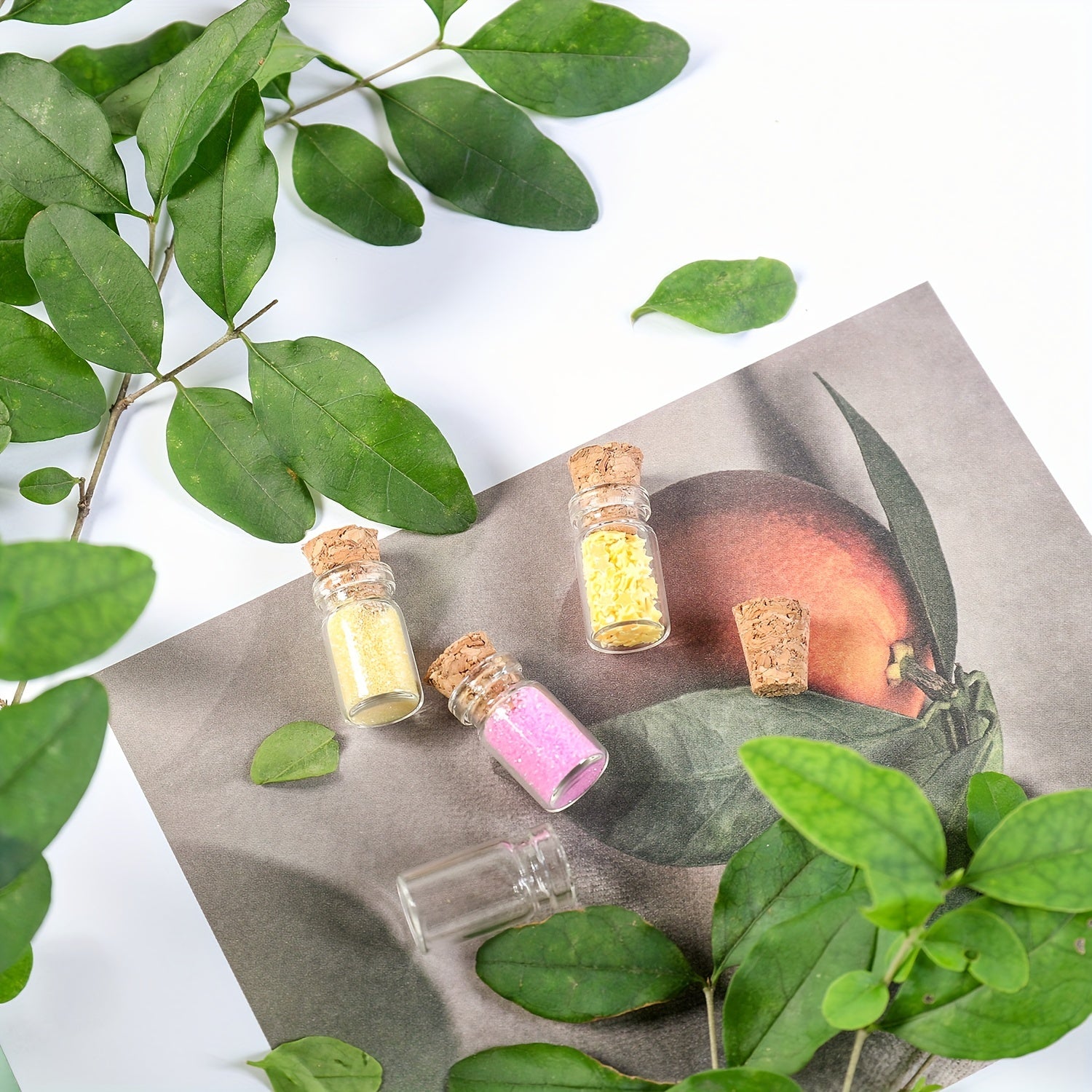 Mini Glass Jars 0.5ml for Nail Art Glitter Spices Reusable Corks Eye Screws