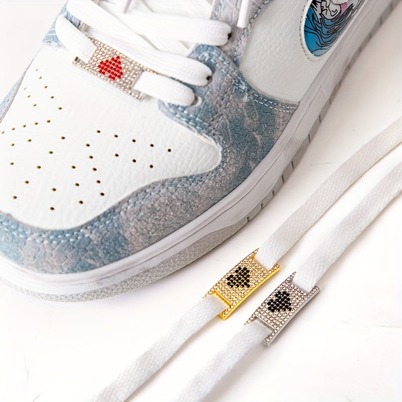 Unisex Heart-Shaped Zirconia Shoelace Buckles Fashion Shoe Accessories