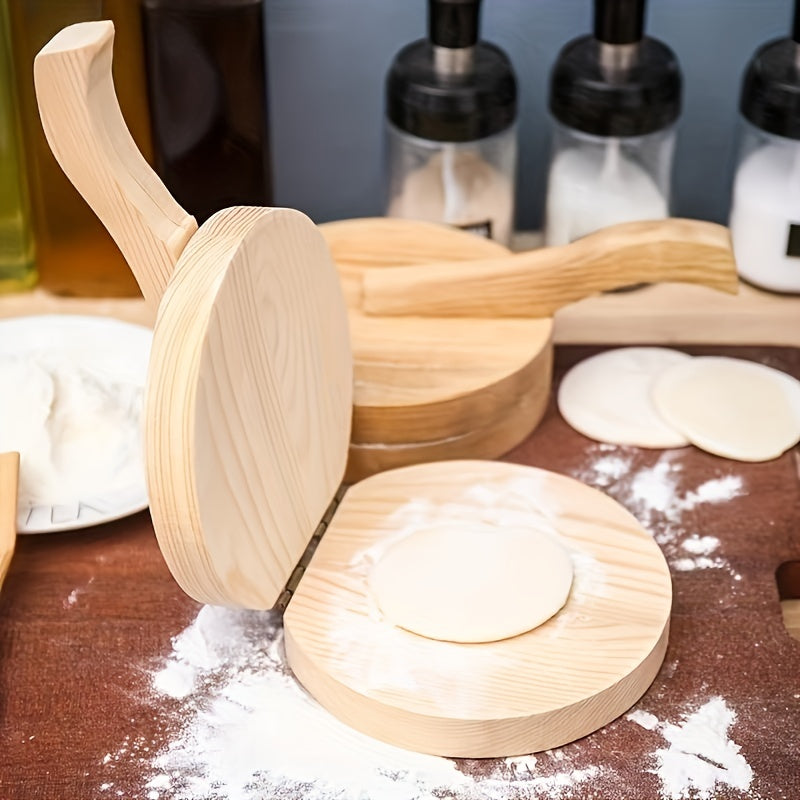 Herramienta de cocina para hacer empanadillas de presión de madera maciza para pasta, bollos y dumplings de arroz