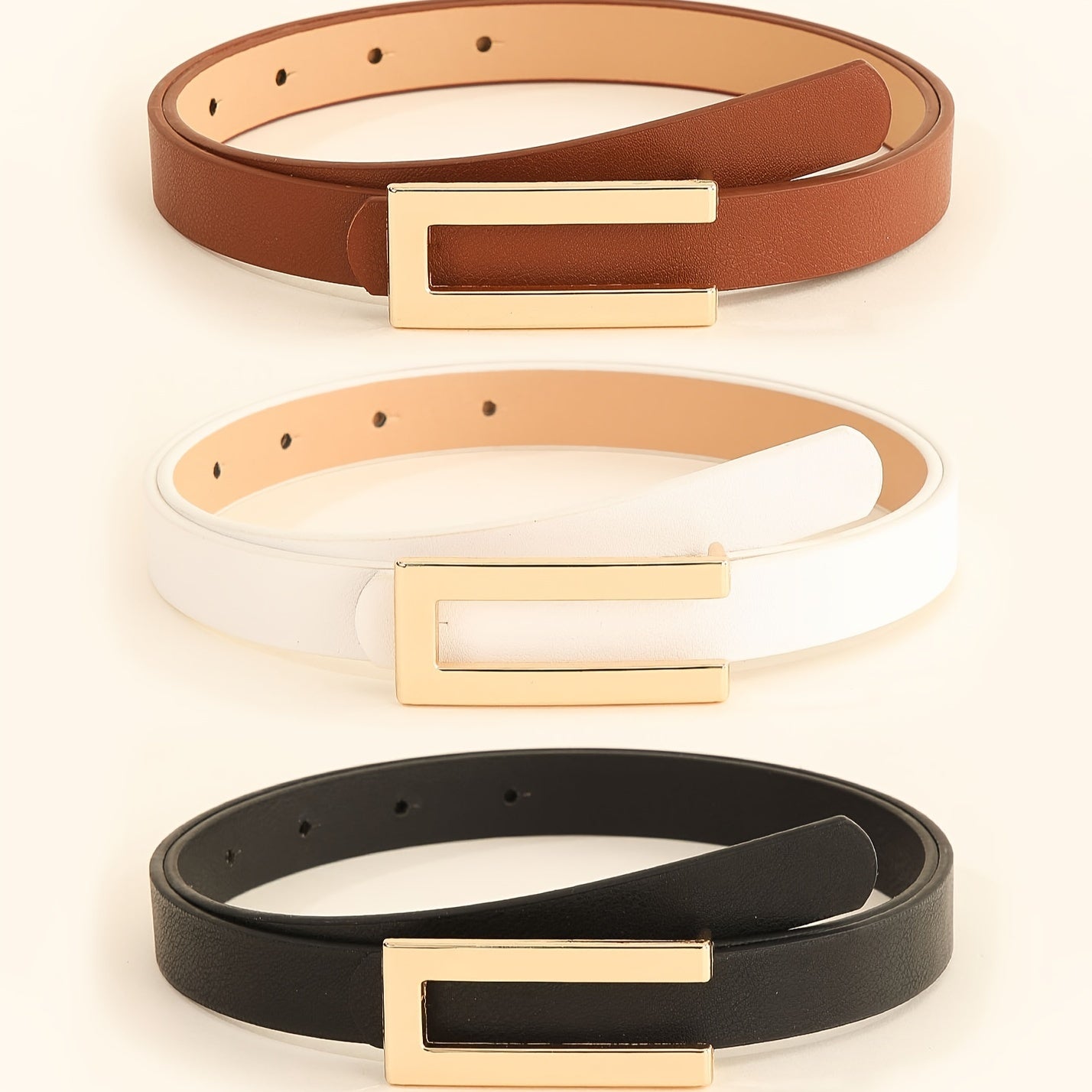 3-компонентный женский повседневный комплект уличного стиля с однотонным простым буквенным пряжкой, подходит для офиса и повседневной носки