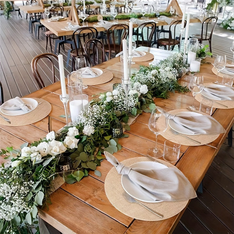 10-штук круглых брезентовых салфеток экологически чистых, прочных, 29,97 см для дома и мероприятий