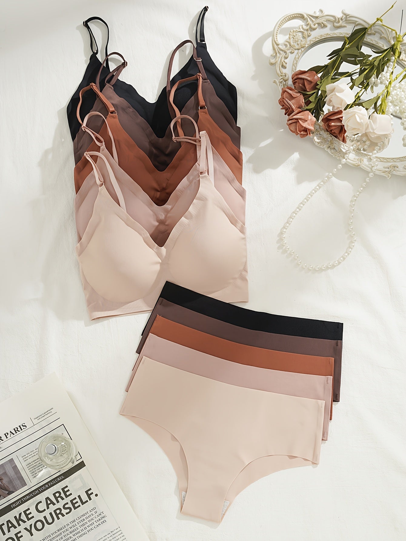 Seamless Cotton Lingerie Set for Women with 5-Color Options