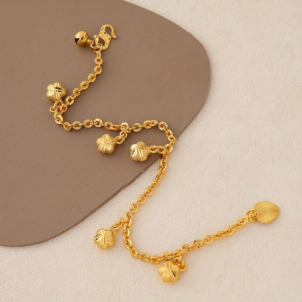 Gold Plated Copper Star Charm Bracelet Adjustable Chain Women Jewelry