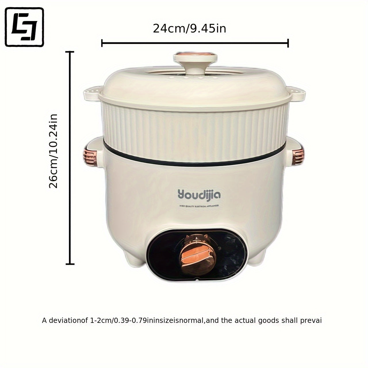 Cocina eléctrica de doble capa de 24cm con enchufe EU para hogar, autocaravana, oficina, dormitorio, sopa, salteado, arroz al vapor
