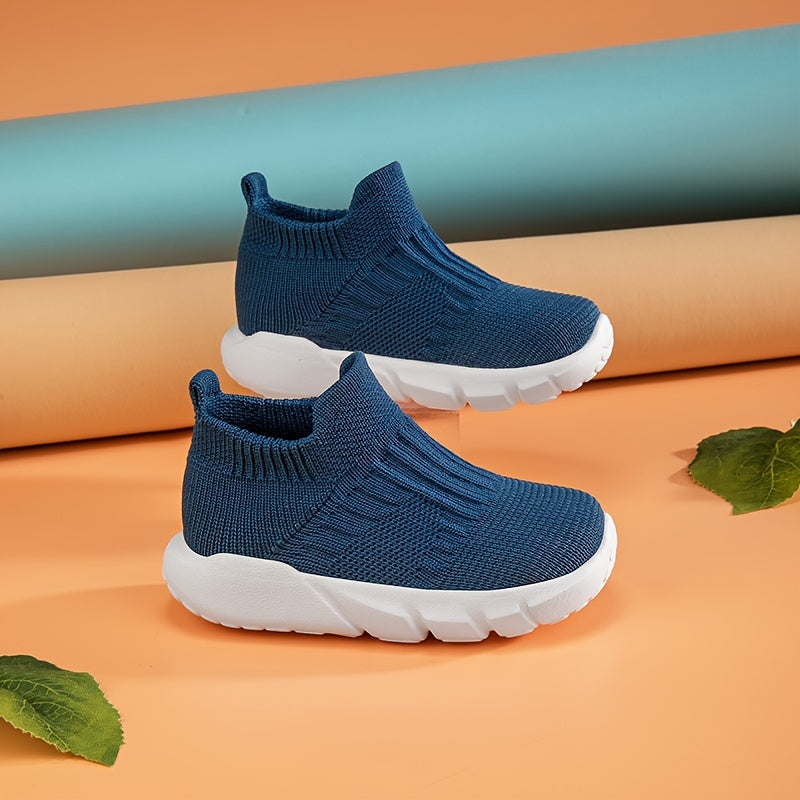 Boys Girls Kids Slip-On Shoes Breathable Solid Fabric Non-Slip Outdoor Casual