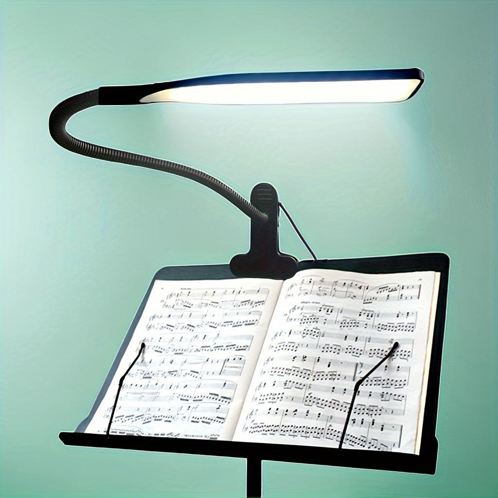 LED Music Stand Light Clip-On Eye-Friendly Blue Light Blocking USB Powered Adjustable Dimmable