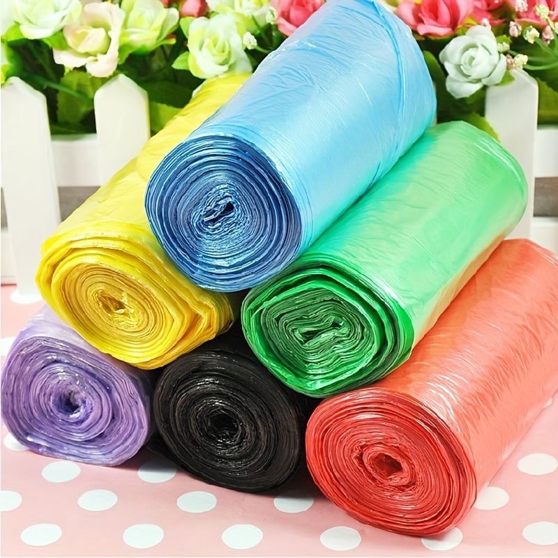 120 Color Garbage Bags Set 6 Rolls 45x50cm Disposable for Home Office Car