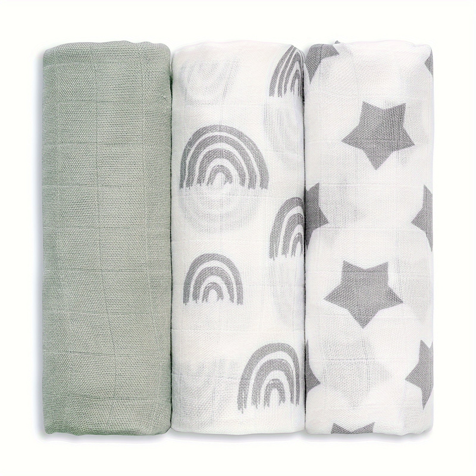 3-Pack Baby Muslin Swaddle Blankets 70x70cm Breathable Soft Gauze Nursing Cover
