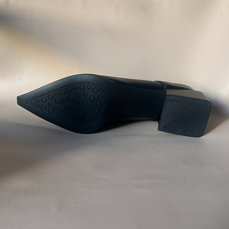 Women's High Heel Mary Jane Pumps Black Pointed Toe Single Strap Spring 2025