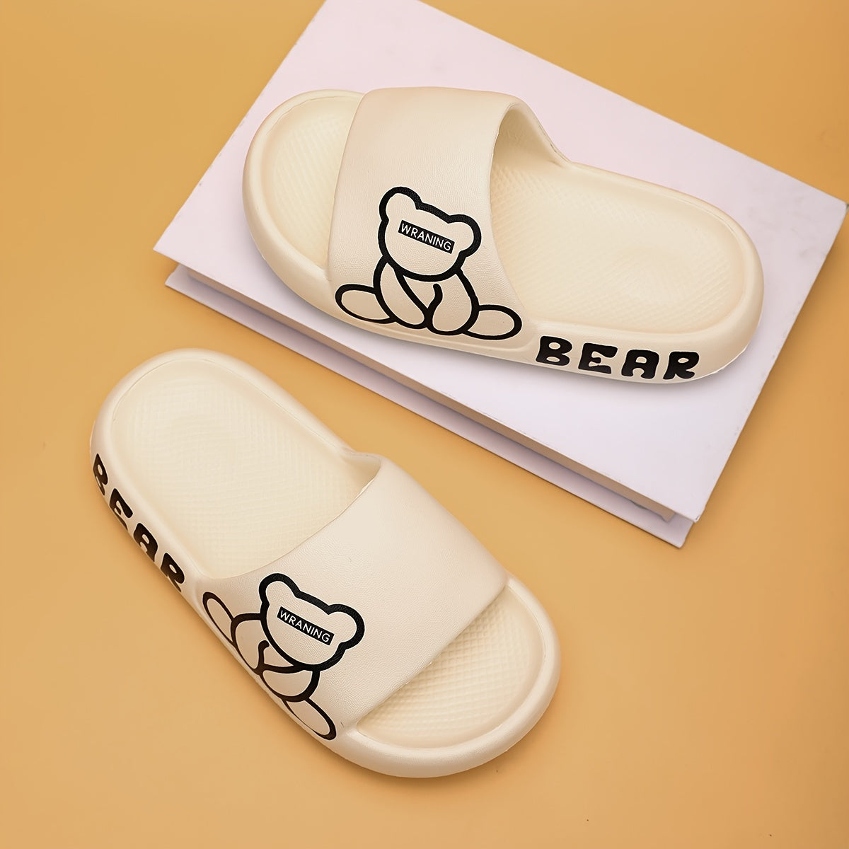 Sandalias antideslizantes de EVA con dibujos de osos para niños, ideales para la playa y el baño, para niños y niñas