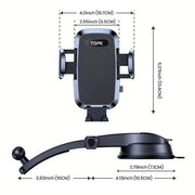 Universal Car Phone Mount 2-in-1 Handsfree Stand for Dashboard, Compatible with iPhone Android