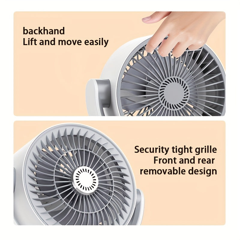 Three-in-One Shaking Head Floor Fan with Adjustable Heights for Home Dorm Outdoor