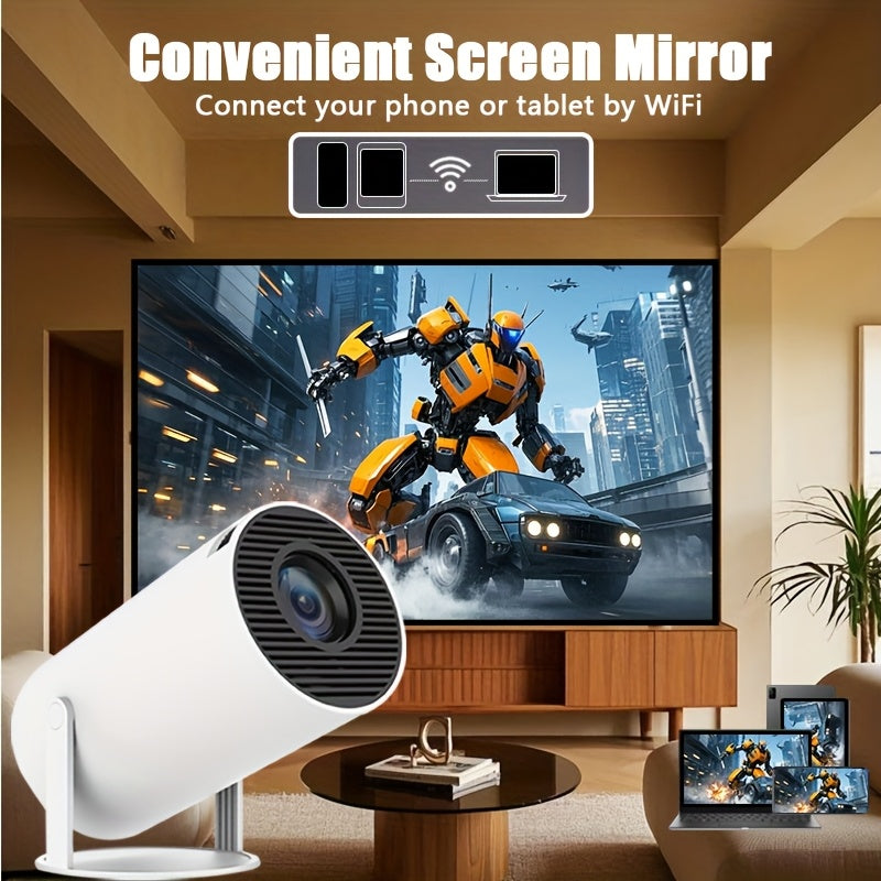Portable Android Projector 200 ANSI 4K 1080P WiFi 6 Smart Home Cinema