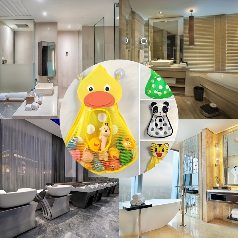 Мешок для хранения игрушек для ванны с тематикой животных, сетчатый мешок с присосками, прочный PVC