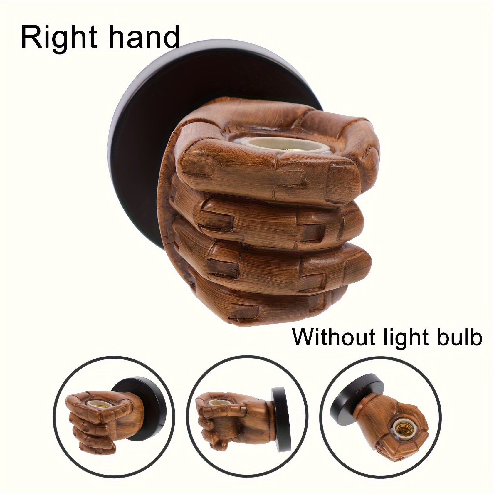 Industrial Style Wall Lamp Resin Fist Design E26 Indoor Brown Tan