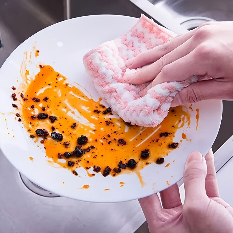 20 piezas de paños de felpa de coral, antigrasa, sin pelusas, paños de limpieza para cocina, paños de limpieza para el hogar