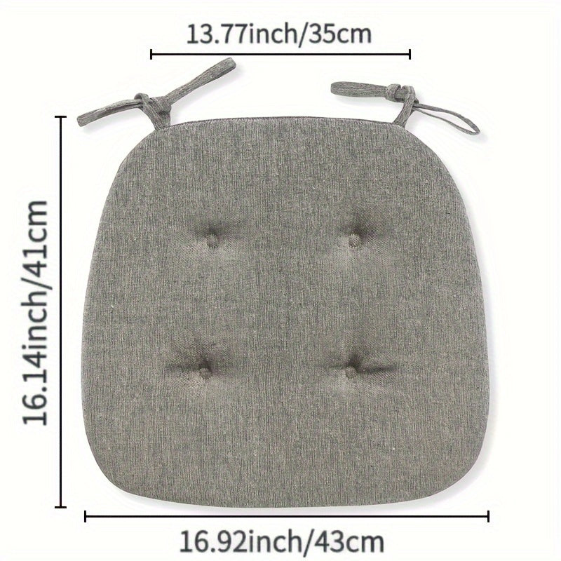 Solid Color Chair Cushion with Anti-slip and Anti-fouling Features for Home Dining