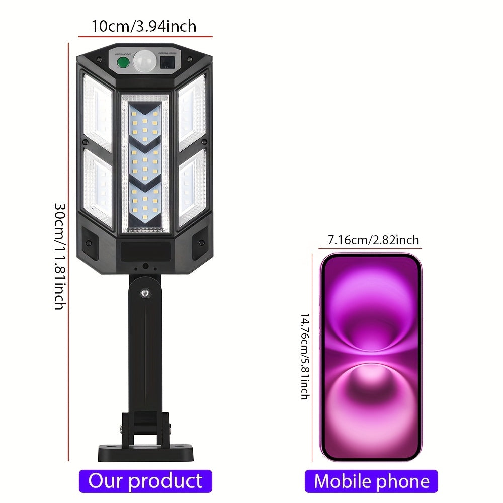 Super Bright LED Solar Wall Light with Motion Sensor 3 Lighting Modes Outdoor Security