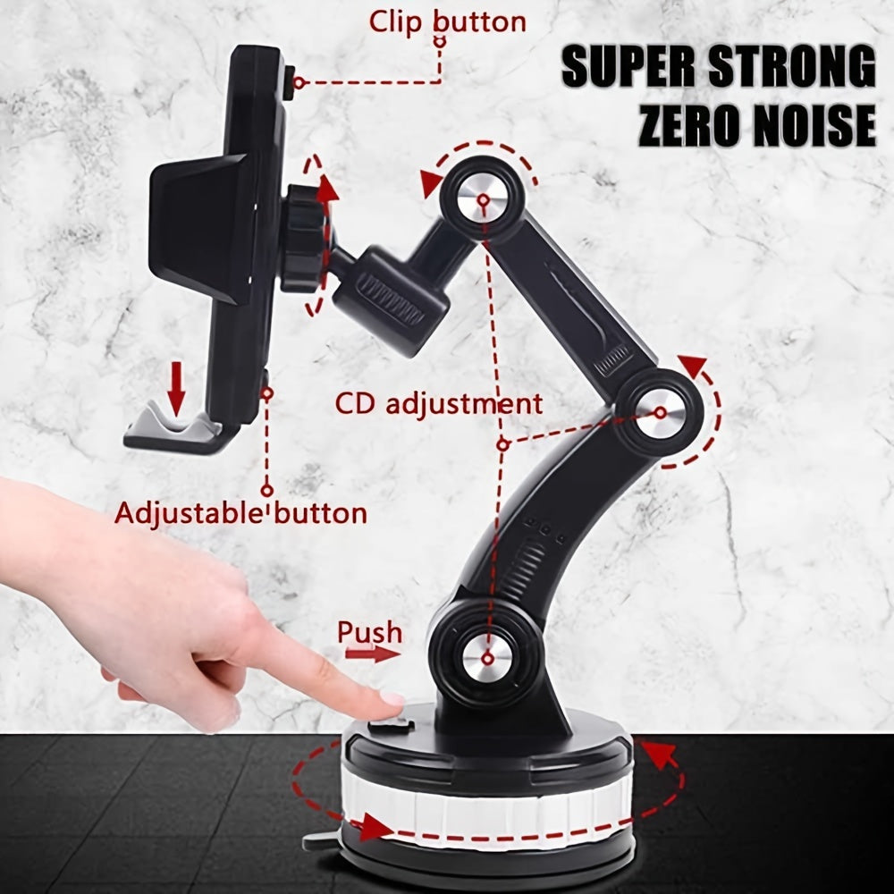 Universal Mechanical Truck Phone Holder With Suction Cup 360° Rotation