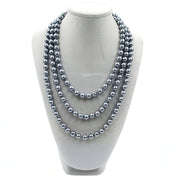 Women’s Multilayer Sweater Chain Necklace with Glass Imitation Pearls 8mm 1.5m