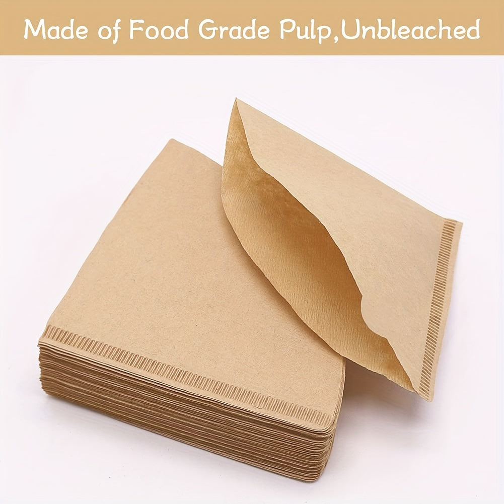 100 dona Tabiiy O'chirilmagan V60 Qahva Filtrlari 02 uchun Pour-Over Drippers