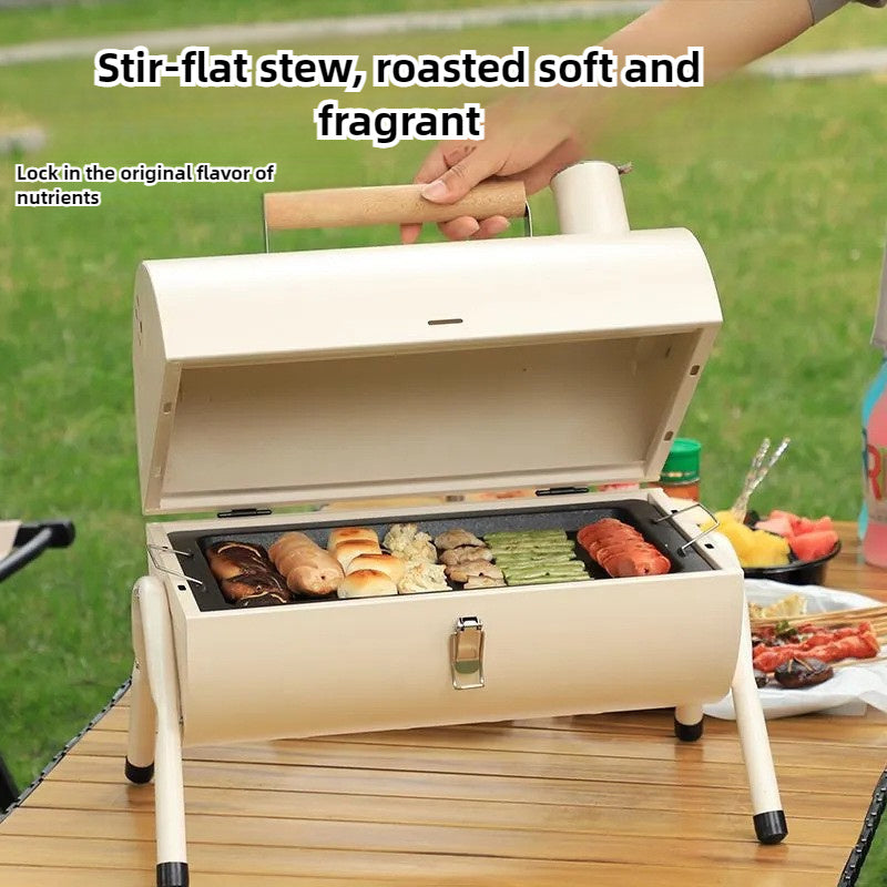 6Pcs Portable BBQ Grill for Outdoor Camping Non-Smoking Barbecue