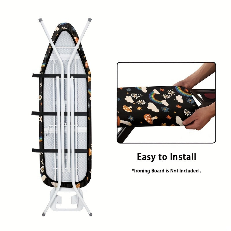 Rainbow Print Ironing Board Cover with Padding Non-Stick Stain-Resistant