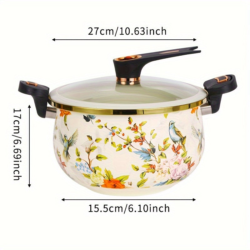 Enamel Micro-Pressure Cooker Set 1 Piece Induction Compatible No Electricity