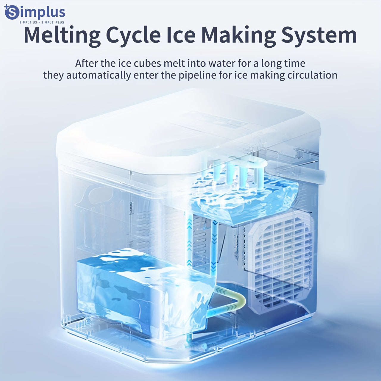 Mini Compact Ice Maker 1.2L Energy-Efficient Automatic Ice Machine