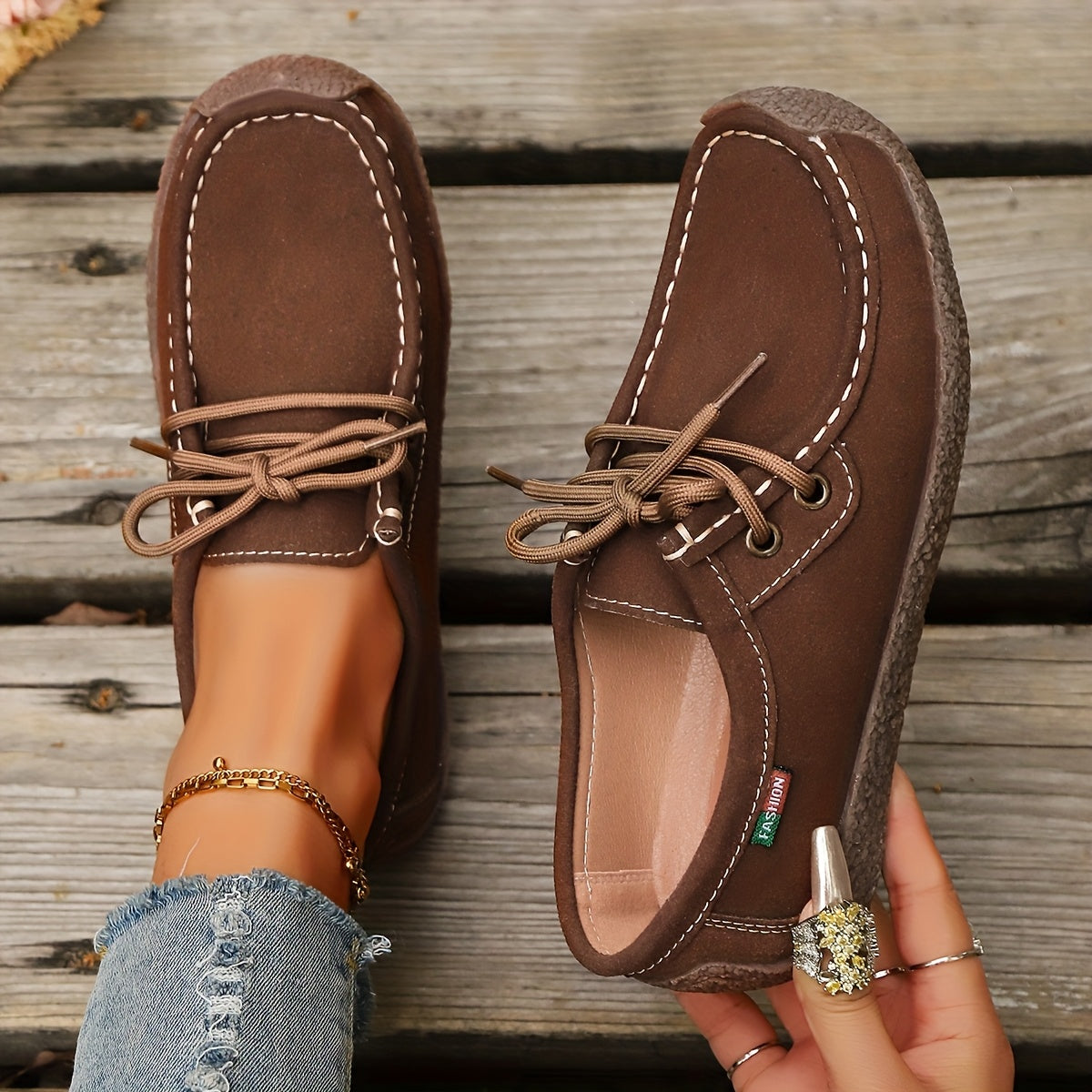 Women's Lightweight Non-Slip Casual Loafers Black Faux Slip-On Shoes