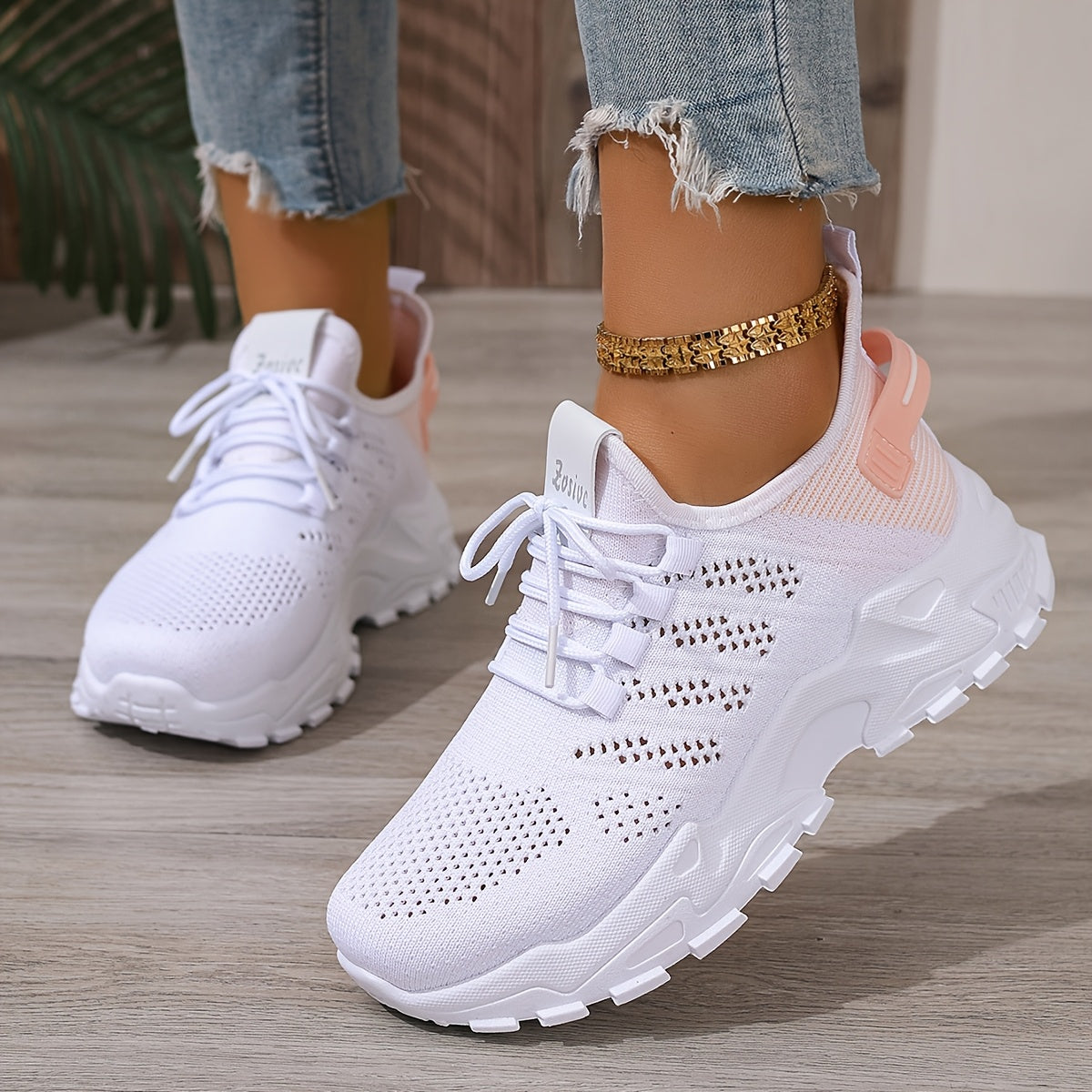 Женские дышащие сетчатые кроссовки повседневные легкие беговые обувь белые низкие
