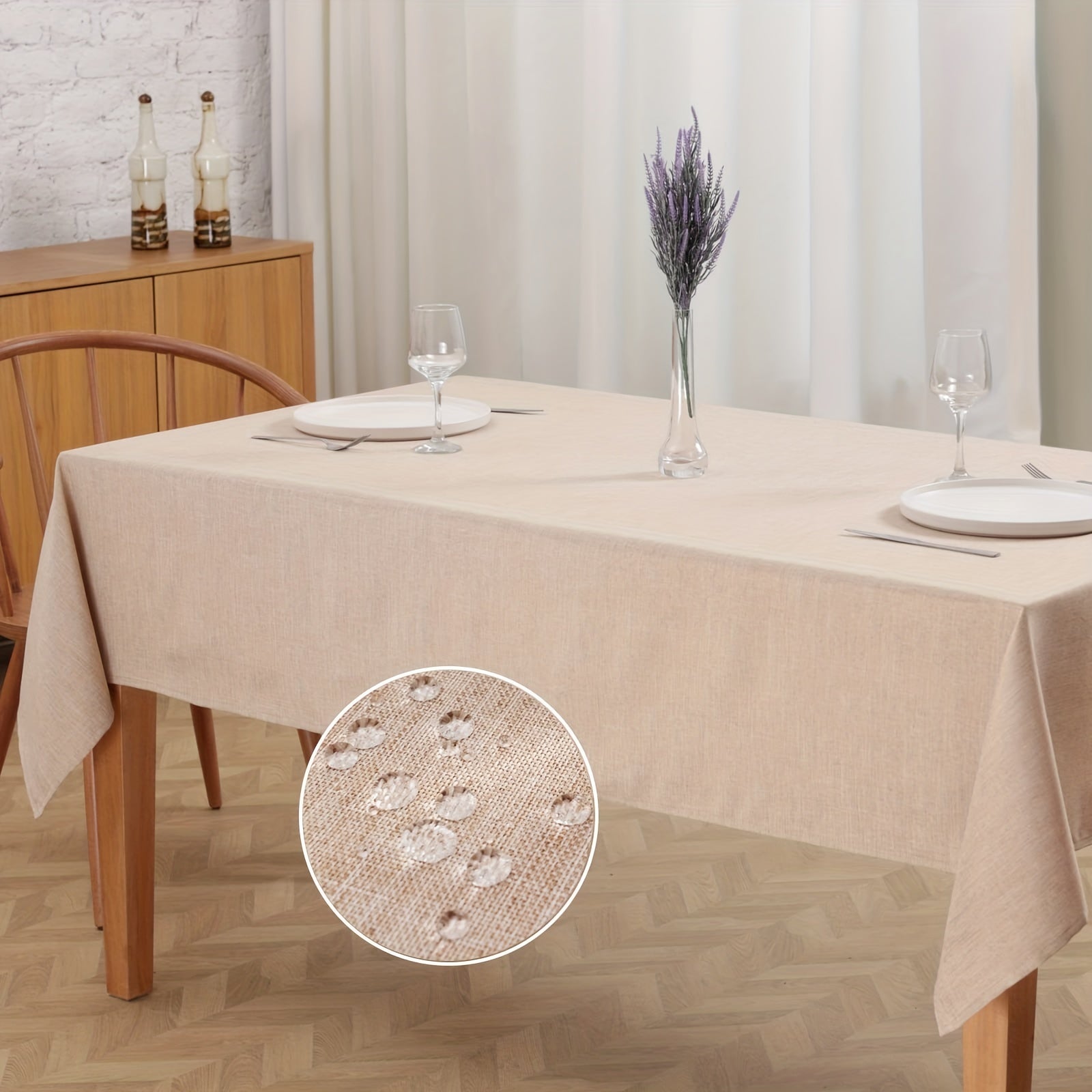 Rectangular Polyester Tablecloth in Solid Color for Dining and Events