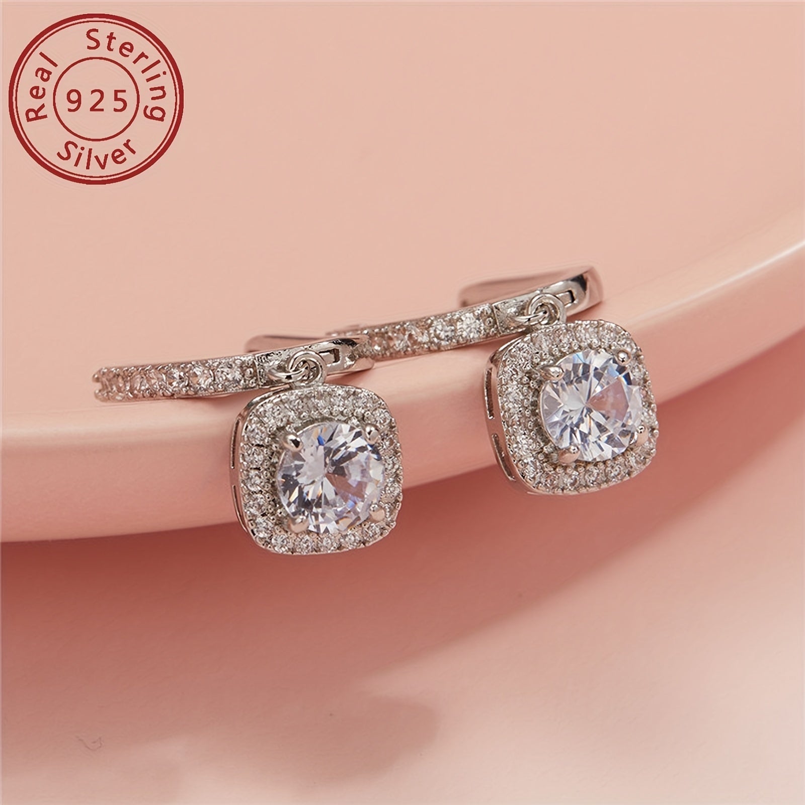 Sterling Silver 18k Gold Plated Moissanite Drop Earrings for Women Engagement Wedding