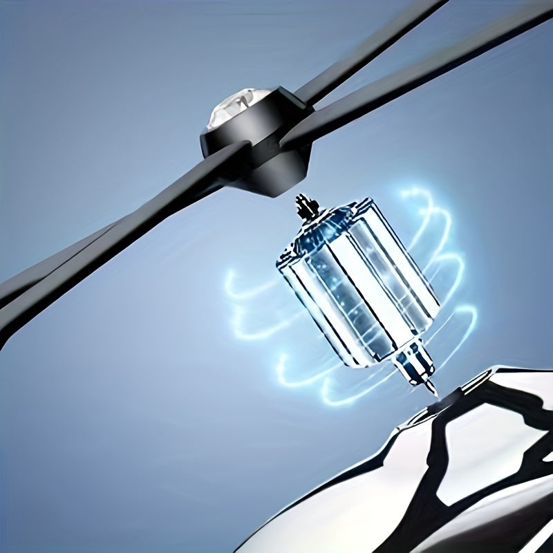 Solar-Powered Helicopter Car Air Freshener Aluminum Alloy Long-Lasting Natural Fragrance