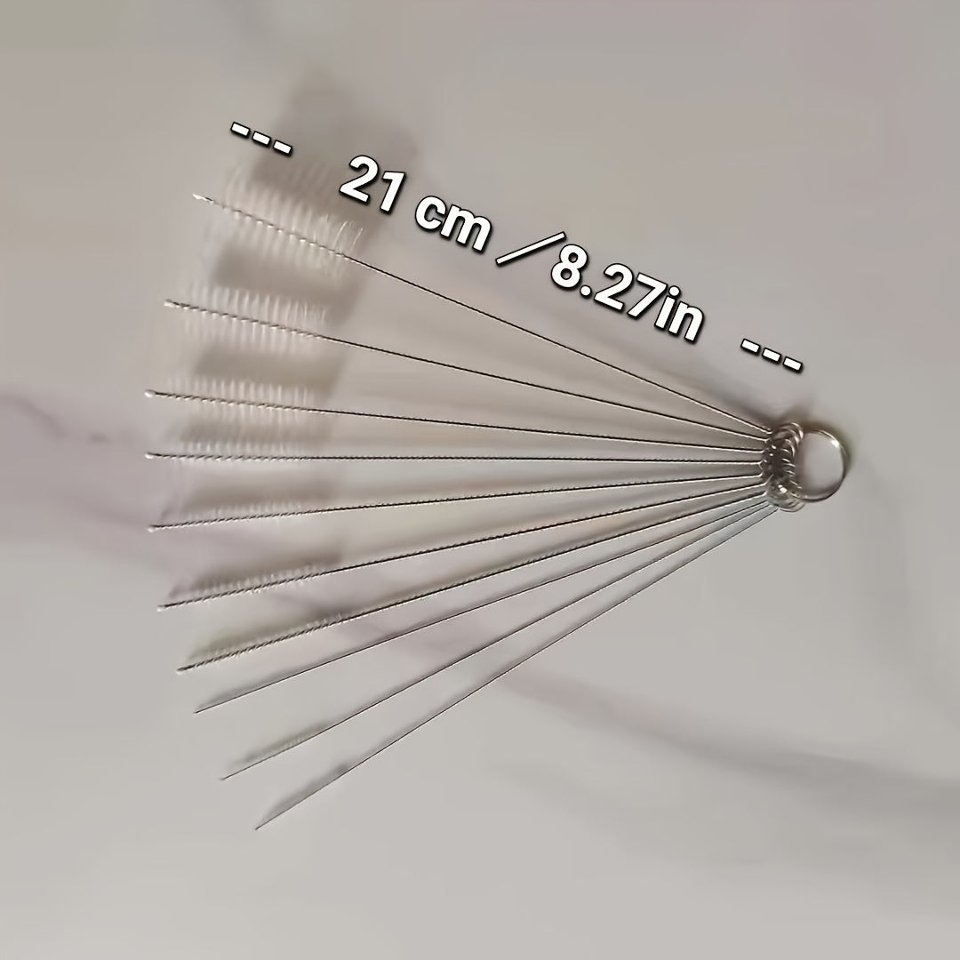 10 Stainless Steel Handle Soft Bristle Straw Cleaning Brushes for Teapots Cups and Test Tubes
