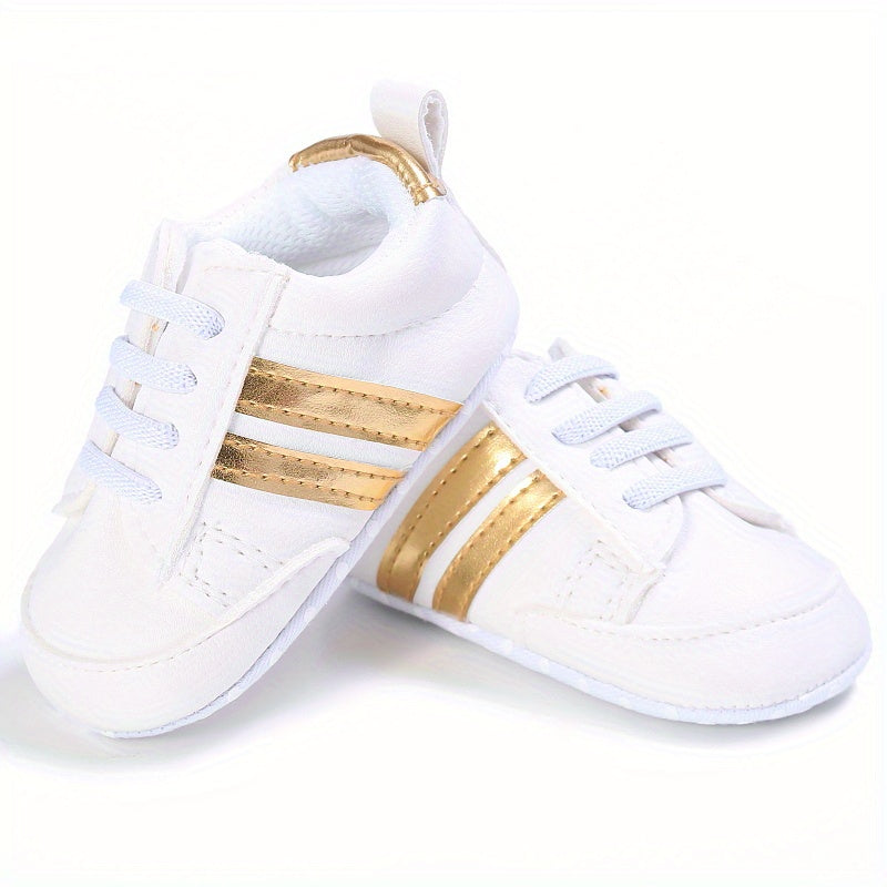 Infant Soft Bottom Stripes Light-Up Sports Shoes for Newborns Spring Fall