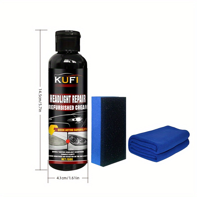 Crema restauradora de faros 150g, removedor de oxidación, pulido, lentes transparentes