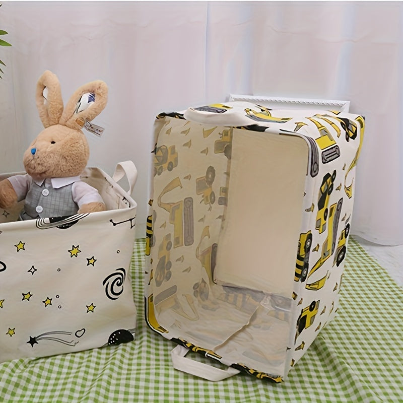 cesta de lavandería de lona impermeable con asas para ropa, juguetes y organización del hogar