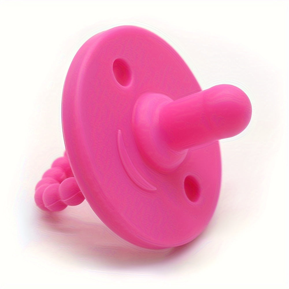 Soft Silicone Pacifier for Newborns with Cute Round Shape Teething Soother