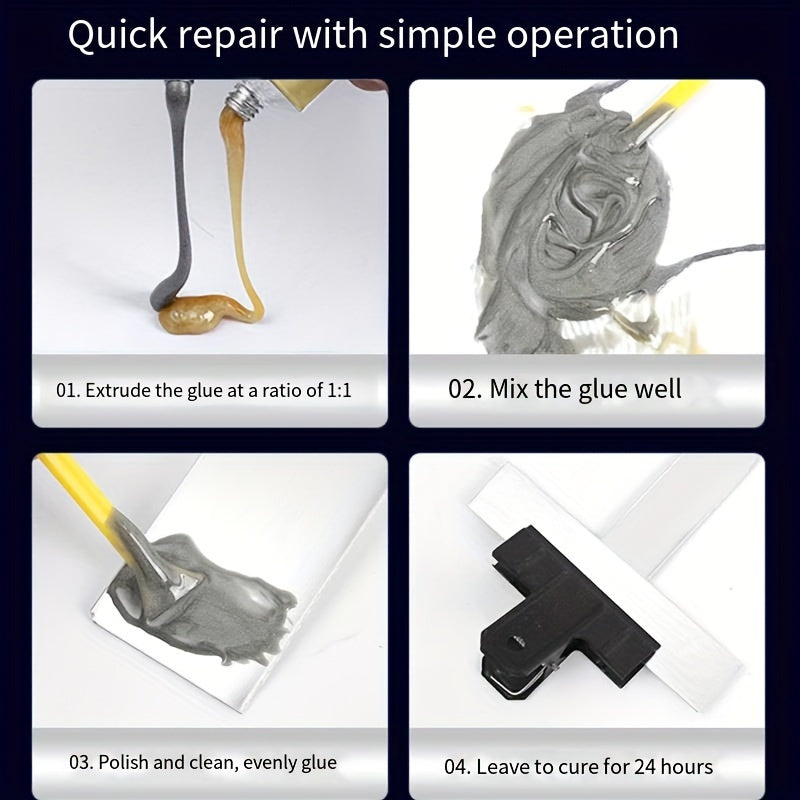 Metallni bog'lash uchun sehrli ta'mirlash yopishtiruvchi, issiq va sovuq payvandlash, toksik bo'lmagan va suv o'tkazmaydigan