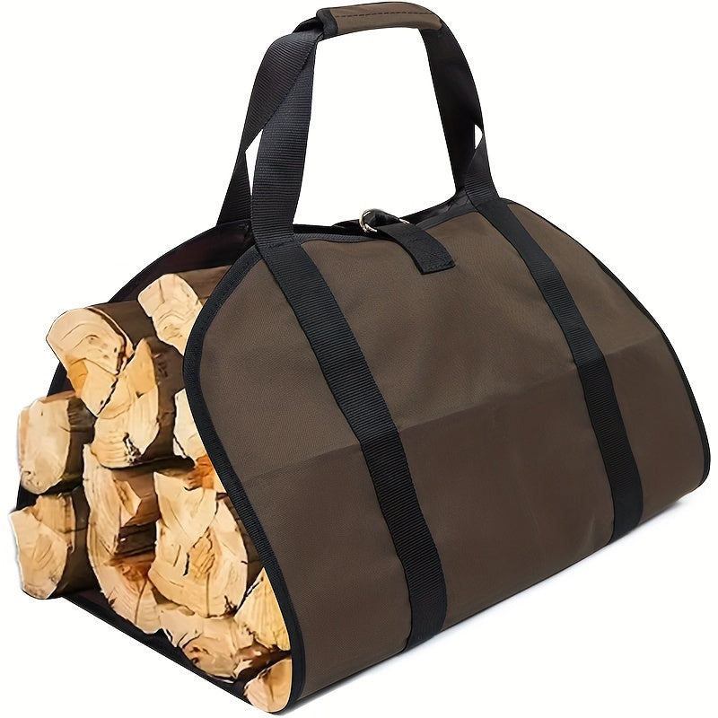 Firewood Carrier Bag Waxed Canvas Tote 94cm Durable PVC Outdoor Camping