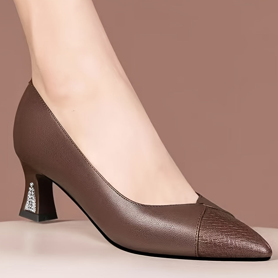 Women's Pointed Toe Stiletto Heels Black Synthetic Dress Shoes for Office and Formal Wear