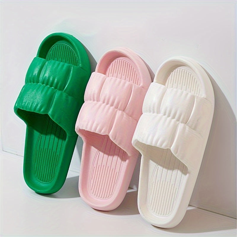 Women's EVA Slides Textured Solid Color Non-Slip Beach Shoes