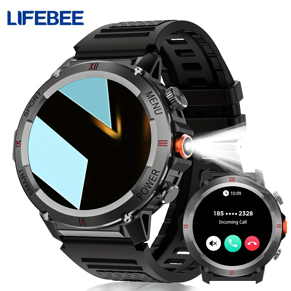 Men's Smart Sports Watch with LED Display Call Function Pedometer Calorie Tracker Black Strap