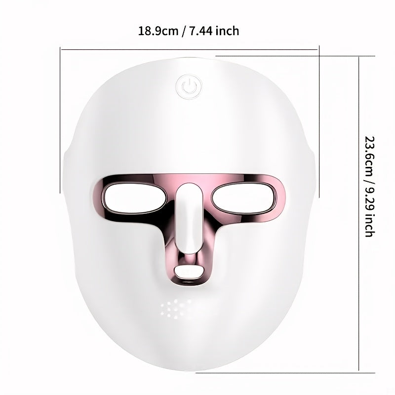 Dispositivo de mascarilla facial con carga USB, batería grande, 7 colores para hombres y mujeres